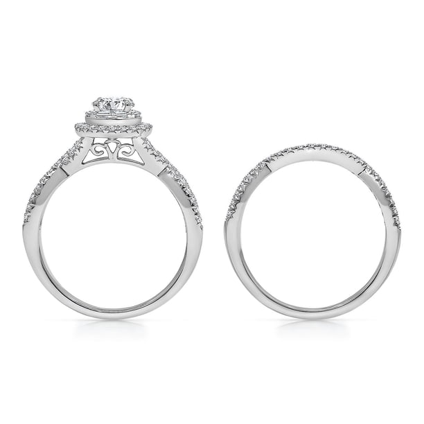 Dazzlingrock Collection 3.00 Carat CZ Three Stone Engagement Ring Set In 10K Gold For Women