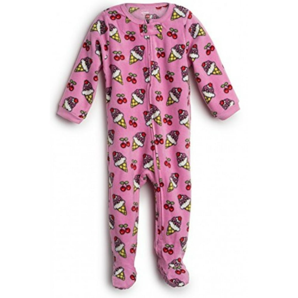 Elowel Pajamas Elowel Baby Girls Footed Icecream Pajama Sleeper Fleece 1218 Months Walmart