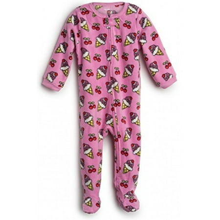 Elowel Baby Girls Footed Icecream Pajama Sleeper Fleece 12-18 (Ice Cream Of The Month Club Best Price)
