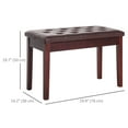 thumbnail image 2 of CoSoTower Banc Piano Double / Duo Rembourré en Faux Cuir avec Rangement pour Musique - Marron, 2 of 7