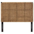 thumbnail image 2 of Bowery Hill Seagrass and Dark Brown Mahogany Wood Queen Size Headboard, 2 of 6