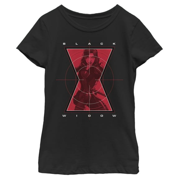 Girl's Marvel Black Widow Hero Target Graphic Tee Black Small