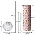 thumbnail image 5 of 20oz Pink Cow Strawberry Pattern Skinny Tumblers Stainless Steel Tumbler with Lid and Straw,Vacuum Insulated Double Wall Travel Tumbler Cups with Cleaning Brush for Coffee,Tea, 5 of 6