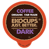 EKOCUPS Organic Dark Coffee, Dark Roast, 40 Count for Keurig K-cup Brewers