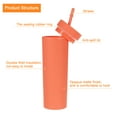 thumbnail image 3 of Uxcell Skinny Tumbler With Lids and Straws, 16Oz Matte Orange Skinny Tumbler Bulk, Reusable Pastel Acrylic Tumbler, 3 of 6