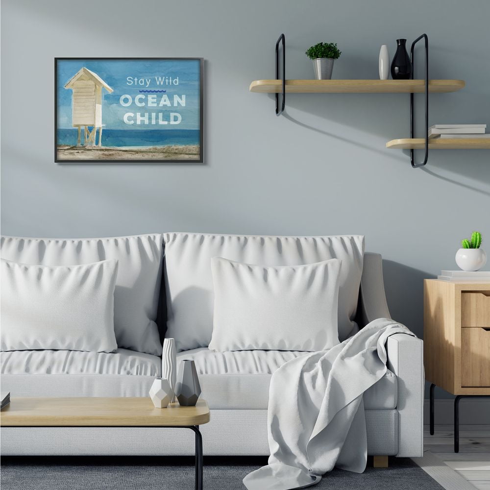 Stupell Industries Stay Wild Ocean Child Text with Beach Stand Designed by Stellar Design Studio