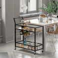 thumbnail image 6 of Homall Bar Cart Home Industrial Mobile Bar Cart with Wine Rack, Glass Holder and Wood Storage Shelves for Living Room, Kitchen, Party, Black, 6 of 7