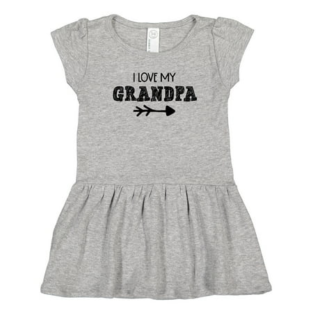 

Inktastic I Love My Grandpa with Arrow Gift Toddler Girl Dress