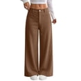 thumbnail image 2 of WULMLEO Womens Sweatpants Corduroy Fall Winter Wide Leg Elastic Waist Trousers Soft Athletic Bottoms 2026 Casual Travel Pant with Pockets Coffee S, 2 of 9