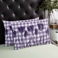 thumbnail image 4 of Purple Flower Throw Pillow Cover 24 x 36 Inch Decorative Pillow Cover Tulip Floral Country Plaid Checkered Lumbar Pillowcase Seasonal Rectangle Cushion Case for Couch Sofa Bed Living Room, 4 of 7