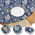 thumbnail image 4 of Charming Floral Round Tablecloth with Elastic Closure, Bohemian Style for Tables Up to 56 Inches, Ideal for Entertaining, 4 of 7