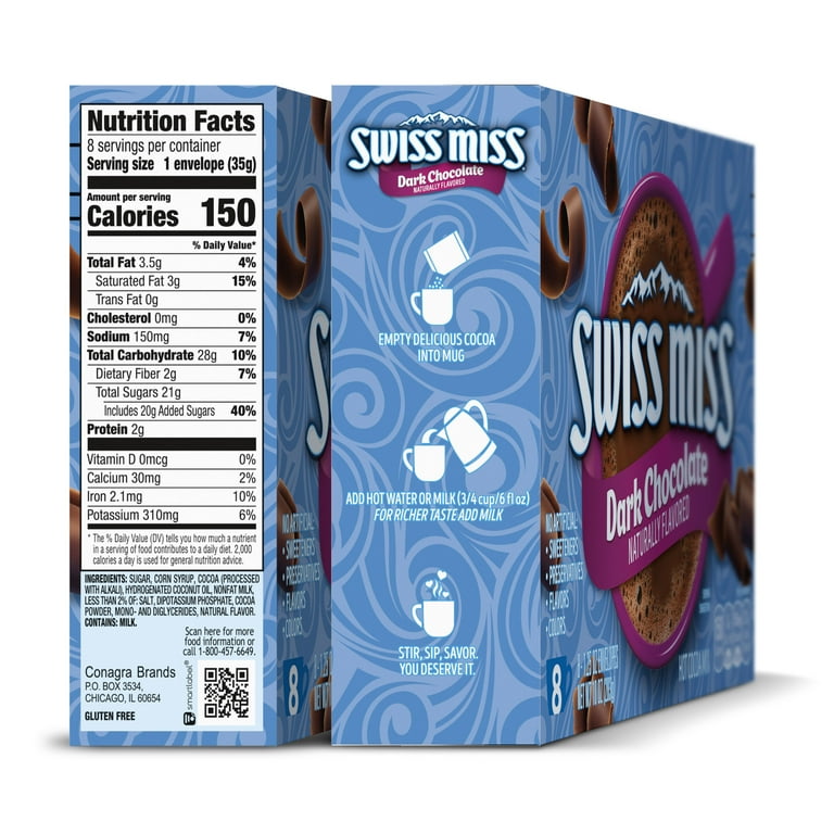 Swiss Miss Dark Chocolate Flavored Hot Cocoa Mix 8 Count Hot Cocoa