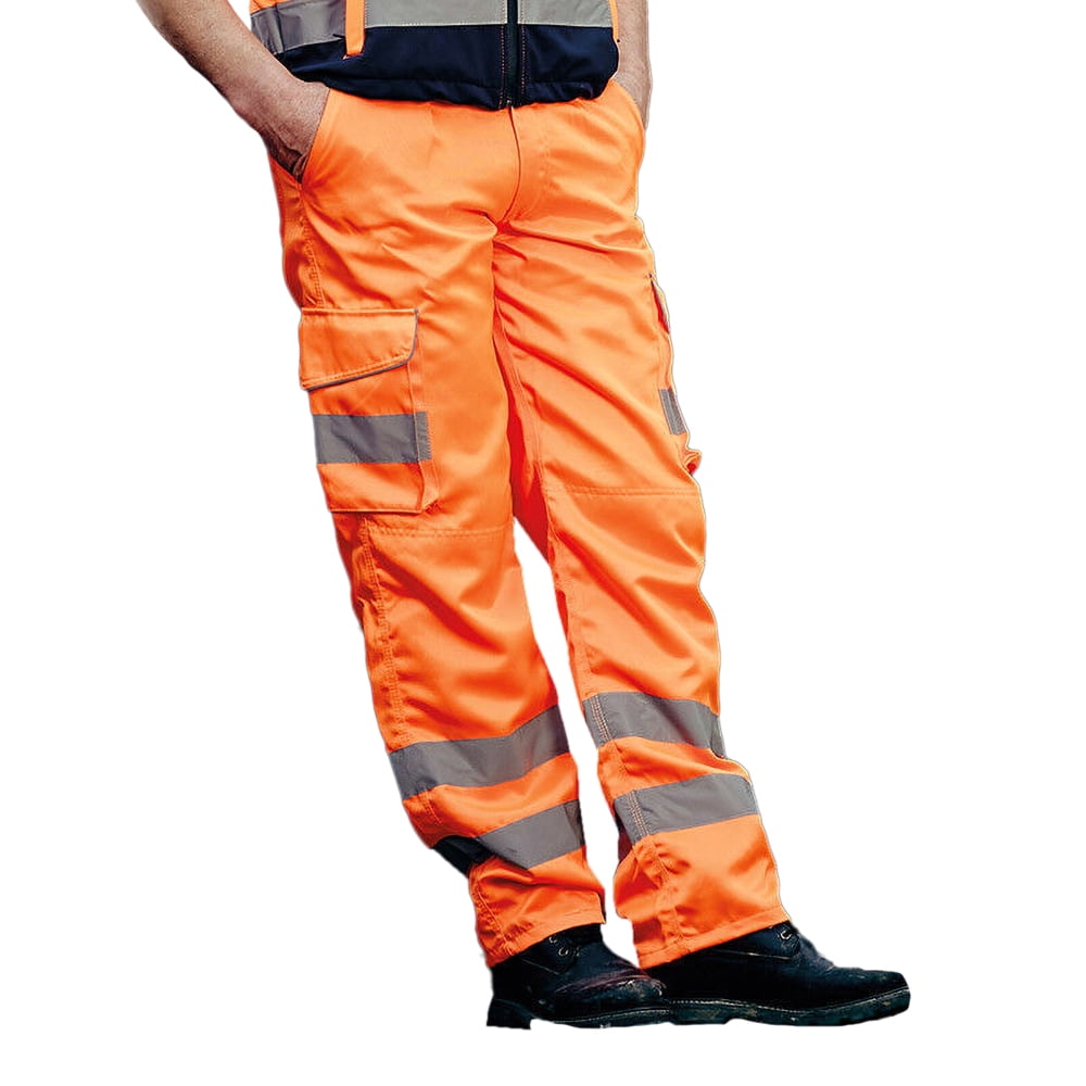 YOKO Hi Vis Cargo Trousers Knee Pad Pockets Water Repellent Safety YK301 