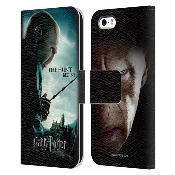 Head Case Designs Officially Licensed Harry Potter Deathly Hallows VII Voldemort Leather Book Wallet Case Cover Compatible with Apple iPhone 5 / 5s / iPhone SE 2016