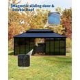 thumbnail image 3 of 12x20 ft Hardtop Gazebo Sunroom, Enclosed Gazebo with Floor-to-Ceiling Sliding Doors, All-Aluminum Alloy Frame, Screen Outdoor Room Solarium for Backyard, Patio, and Deck, 3 of 7