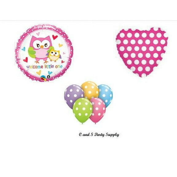 Baby Girl Owl Shower Balloons Decorations Supplies Happi Tree by Anagram