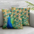 thumbnail image 3 of Orinice Peacock Feathers Graphic Decorative Throw Pillow Cover for Home Couch Living Room Bed Sofa - Soft and Durable 1PC 24x24in, 3 of 5