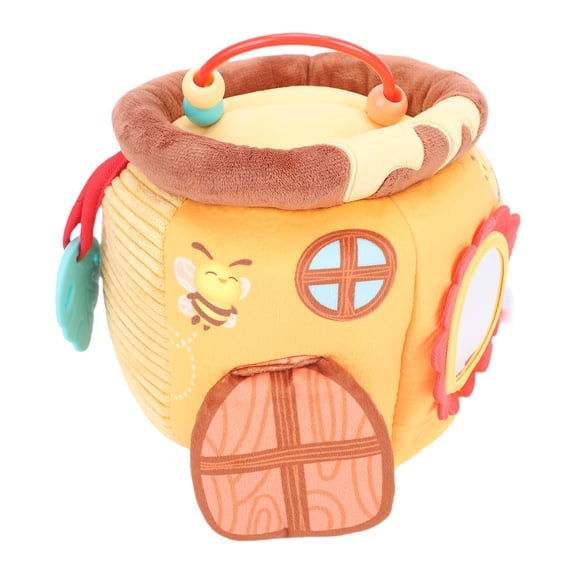 Elowen Infant Stuffed Animals Infant Honey Jar Plush Toys Soft Interactive Cute Infant Stuffed Animals Sensory Toys for 6 Months Old Toddlers