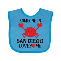 Inktastic Someone in San Diego Loves Me Gift Boys or Girls Baby Bib