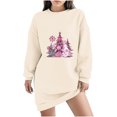 thumbnail image 1 of Pisexur Robe de Noël pour Femmes Mode Imprimé Arbre de Noël Col Rond Robe Chandail en Molleton Décontractée Manches Longues Robe de Fête d'Automne Mini Robe, 1 of 4