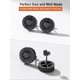 thumbnail image 4 of Pendientes de botón Redondos PROSTEEL con Circonia cúbica negra brillante de plata esterlina para hombres y niños, 4 of 7