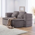 thumbnail image 6 of 75''2-In-1 Foldable Sofa,Convertible Sleeper Foam Sofa Bed with Multi Functional Blanket, Chenille Floor Folding Sofa Bed, Floor Sofa Lounge Sofa for Living Room Bedroom Lounge Studio (Grey), 6 of 11