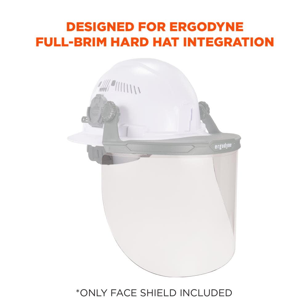Ergodyne B3131868 8998 Face Shield Replacement for Full Brim HH, Clear