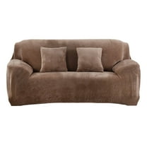 NEWEEN 1-Piece Luxury Velvet Sofa Fit Stretch Slipcover Sofa Cover Washable,Khaki