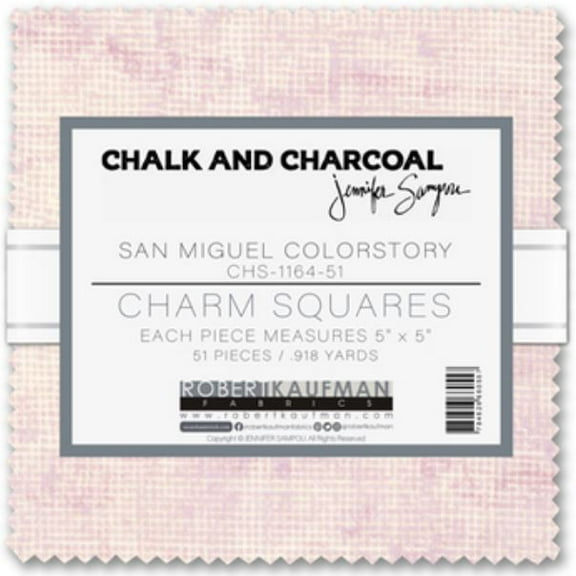 5" Charm Pack Squares - Chalk and Charcoal by Jennifer Sampou San Miguel Colorstory Robert Kaufman Blenders Geometric Textured-Look Fabric Bundle Quilter's Cotton Precuts (CHS-1164-51) M517.89