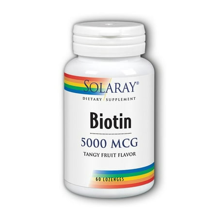 Solaray 5000 mcg Biotine Pastilles, Tangy de fruits, 60 Ct