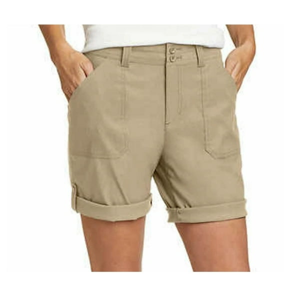 Eddie Bauer Women's Stretch UPF 50 Rolled Hem Adjustable Length Bermuda Short - SZ 16
