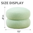 thumbnail image 6 of Tcbosik 15" Upholstered Storage Ottoman, Macaron-Shaped Plush Teddy Velvet Footstool, Multi-Functional Seat & Hidden Storage for Living Room, Bedroom, Entryway, No Assembly, Green, 6 of 7
