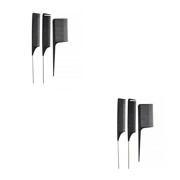 Seitruly Paquete de 3 cepillos para el cabello que resaltan el tejido, salón de teñido de cabello de plástico, estilismo antiestático, accesorios de Negro 2piezas Seitruly CBP196716