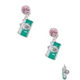 thumbnail image 2 of Delight Jewelry Silvertone Teal Camera Pink Crystal Clip on Earrings, 2 of 5