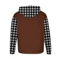 thumbnail image 5 of Momasggi Oversized Hoodies for Men Big and Tall Long Sleeve Drawstring Hooded Sweatshirt Plaid Color Block Pullover Tops Fall Winter Fleece Hoodie with Pockets Brown 4XL, 5 of 6