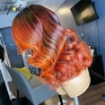 thumbnail image 4 of Lace Front Human Hair Wig with Baby Hair Ombre Orange Brazilian, 4 of 14