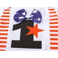 thumbnail image 4 of Baby Boys Outfits  Numbers Stars Print Bow Short Sleeve Romper + Stripe Contrast Color Shorts 2Pcs Set, 4 of 6