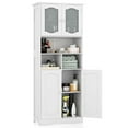 thumbnail image 1 of Costway 58.5" Tall Bathroom Storage Cabinet Freestanding Linen Cabinet with Shelves White, 1 of 10