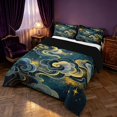 thumbnail image 3 of Homewish Hippie Clouds Stars Queen Comforter Set, Dreamy Cosmos Universe Comforter Sets Queen, Black Reversible 3 Piece, 1 Comforter and 2 Pillowcases, 3 of 6