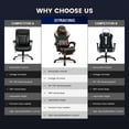 thumbnail image 4 of GTRACING Gaming Chair with Footrest Ergonomic Reclining Office Chair Swivel Rocker, Red, 4 of 8