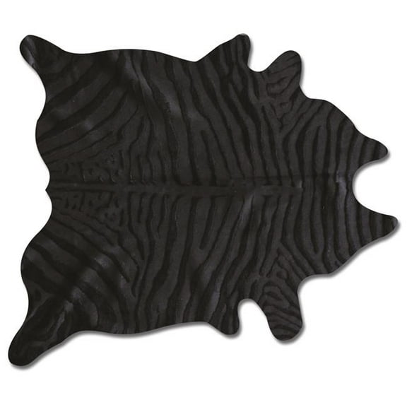 6 x 7 in. Cowhide Rug - Zebra Black On Black
