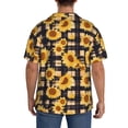thumbnail image 3 of Kdxio Men's Hawaiian Shirt for Men Short Sleeve Shirt Vintage Black White Plaid Sunflowe Summer Casual Holiday Beach Button Down T-Shirts, 3 of 5