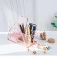 thumbnail image 1 of Fiudx Organizador de Escritorio En Oro Rosa, Diseño de 5 Compartimentos, Minicajón Deslizante, Elegante Estructura de Malla, Accesorios de Escritorio para Oficina En Casa, Diseño Moderno, Almacenamie, 1 of 2
