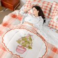 thumbnail image 4 of Manfei Modern Checkered 7 Pieces Full Size Bedding Sets,Festive Christmas Full Size Bed in a Bag,Orange Red,Christmas Reversible, 4 of 7
