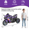 thumbnail image 3 of ZOGYMOZ 12V Kids Motorcycle, Electric Dirt Bike, Powered Ride ons Toys with LED Lights, Bluetooth Music, 3 of 10