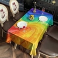 thumbnail image 2 of Colorful Tie Dye Wave Pattern Rectangle Tablecloth 60"x102",Waterproof Polyester Rectangle Table Cloth, Wipeable Spillproof Polyester Tablecloth for Dining, Camping, Indoor and Outdoor, 2 of 6