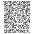 thumbnail image 2 of Black Flower Sheer Curtains 63 Inch Length, Light Filtering Voile Curtain Panel, Vintage Farmhouse Boho Leaf Spring Plant Rod Pocket Drapes Window Treatments for Living Room Bedroom 52"x63", 2 of 9