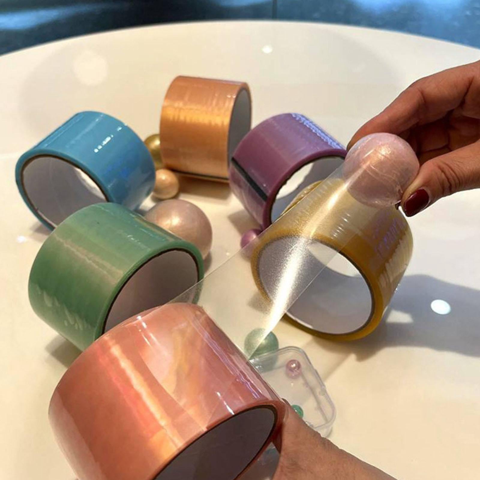 6Pcs Sticky Ball Tapes DIY Rainbow Sensory Toy 6 Colors 4 inch Wide for Kids