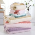 thumbnail image 3 of XmhyTop-A Juego de toallas de baño de 3 piezas de vellón coral, ultrasuaves y absorbentes, para el hogar, color rosa A, 3 of 5
