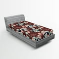 thumbnail image 2 of Ambesonne Tropical Fitted Sheet, Simplified Exotic Flora, Twin Size, Pale Salmon Seafoam, 2 of 5